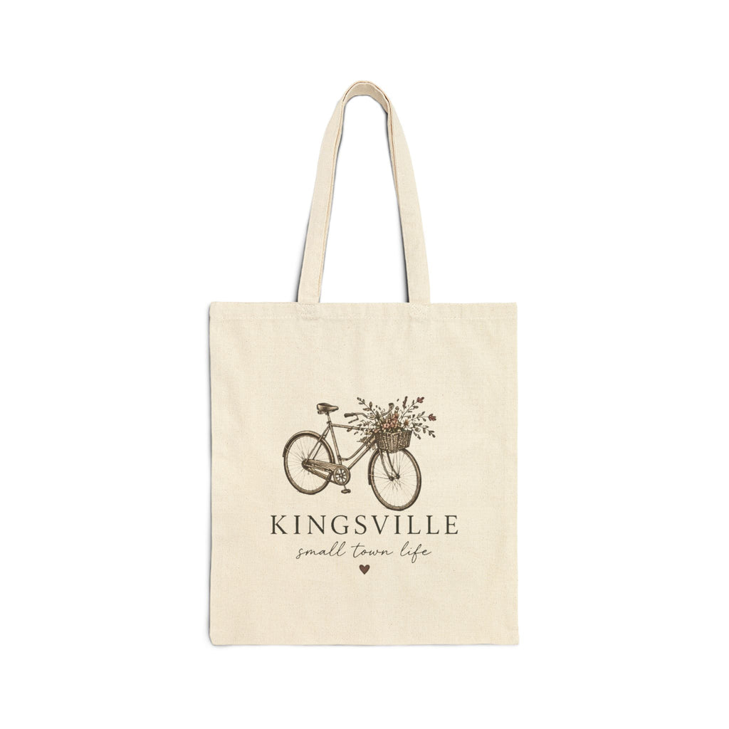Kingsville Canvas Tote Bag — "Small Town Life" Bicycle Market Shopper