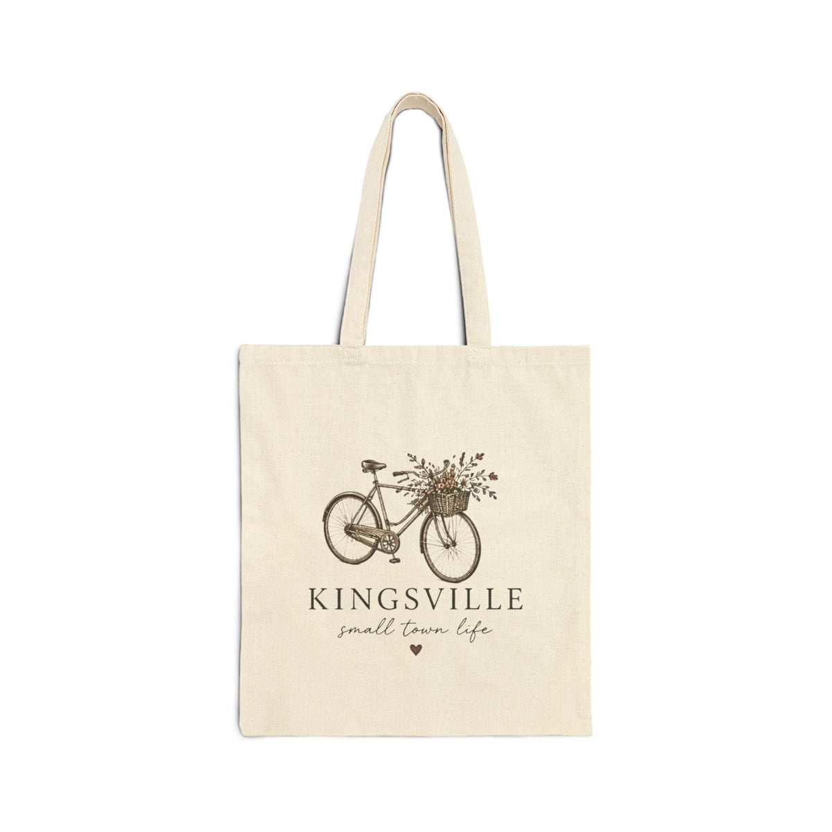 Kingsville Canvas Tote Bag — "Small Town Life" Bicycle Market Shopper