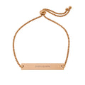Engravable Adjustable Bar Bracelet – Personalized Name or Date Gift (Rose Gold)