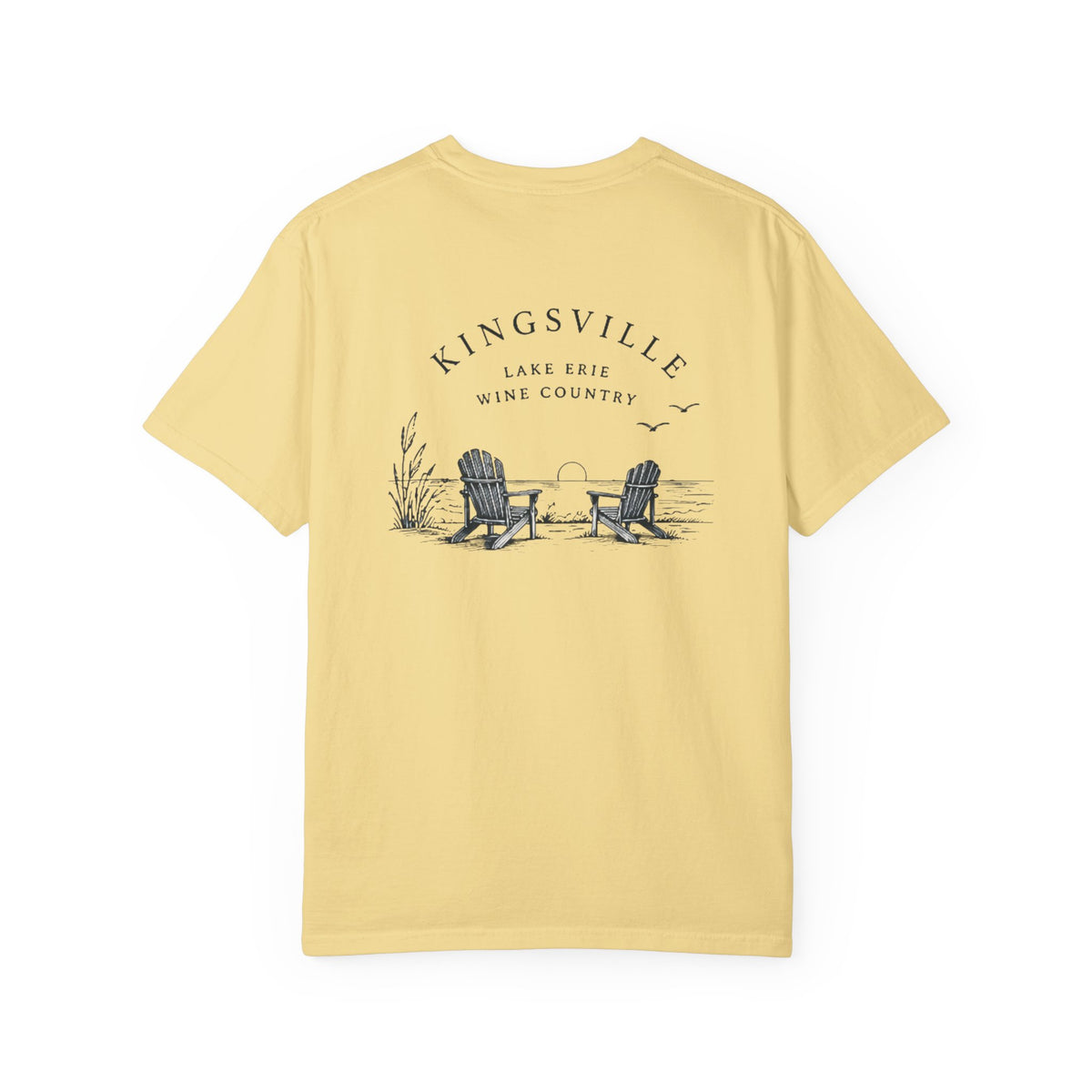 Kingsville Lake Erie Scenic T-Shirt — Adirondack Chairs Beach Graphic